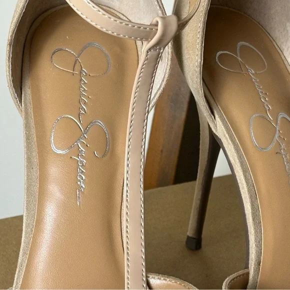 Jessica Simpson Cream T-Strap Heels - Picture 3 of 8